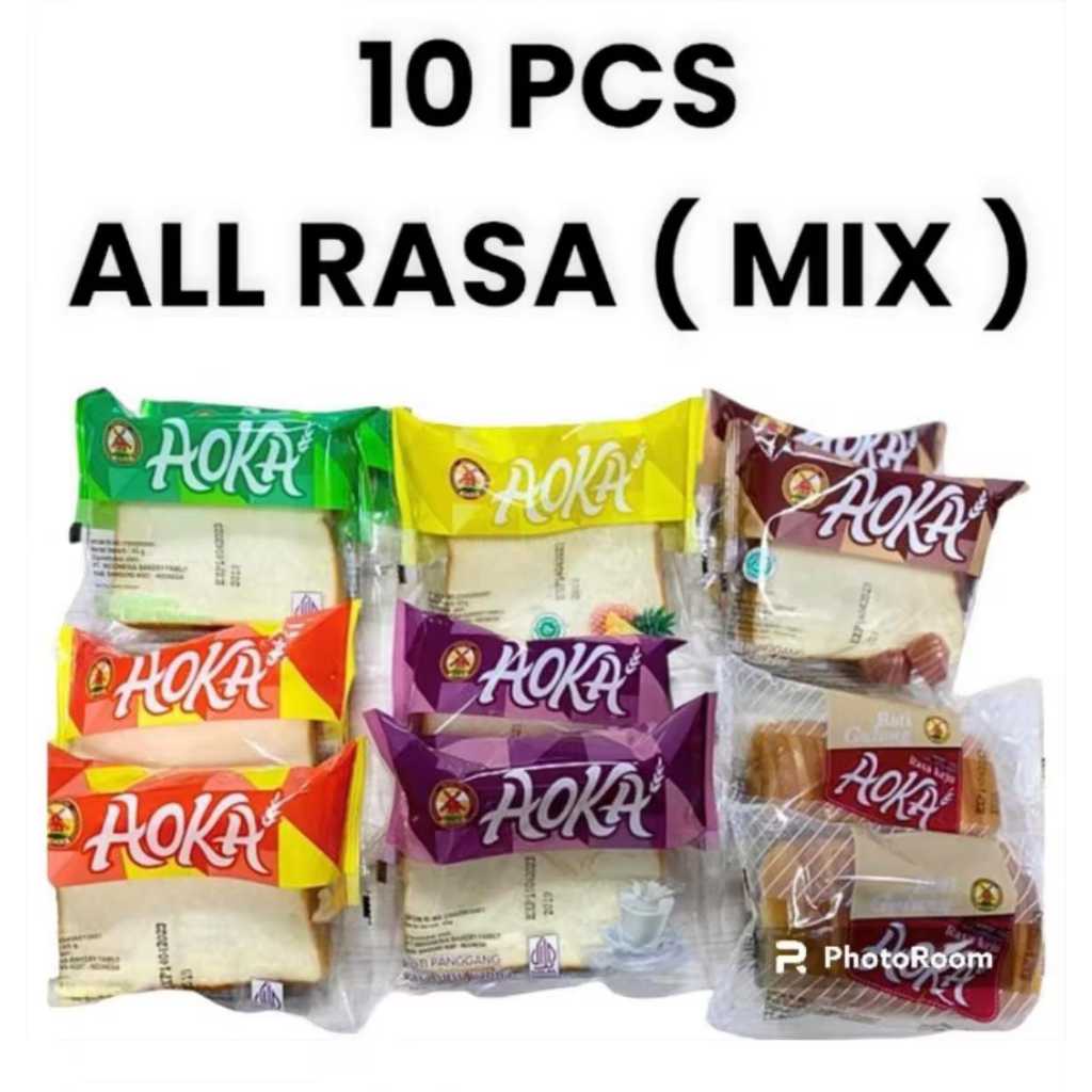 pakett promo Aoka Roti Panggang Aneka Rasa eceran dan grosir ( Mix Rasa )