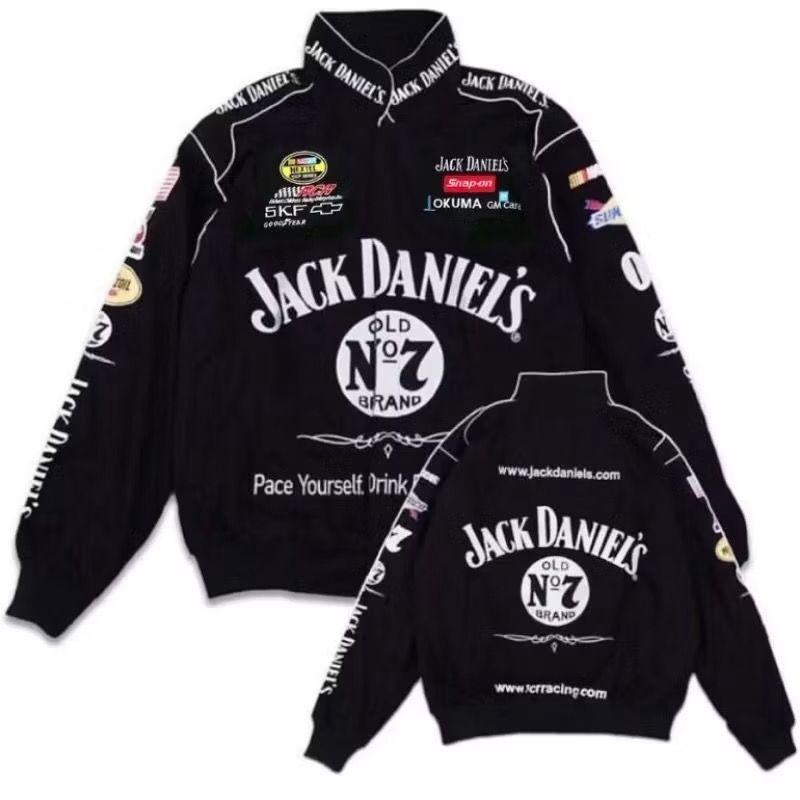 Jaket Vintage Varsity JACK DANELS Full Print Digital