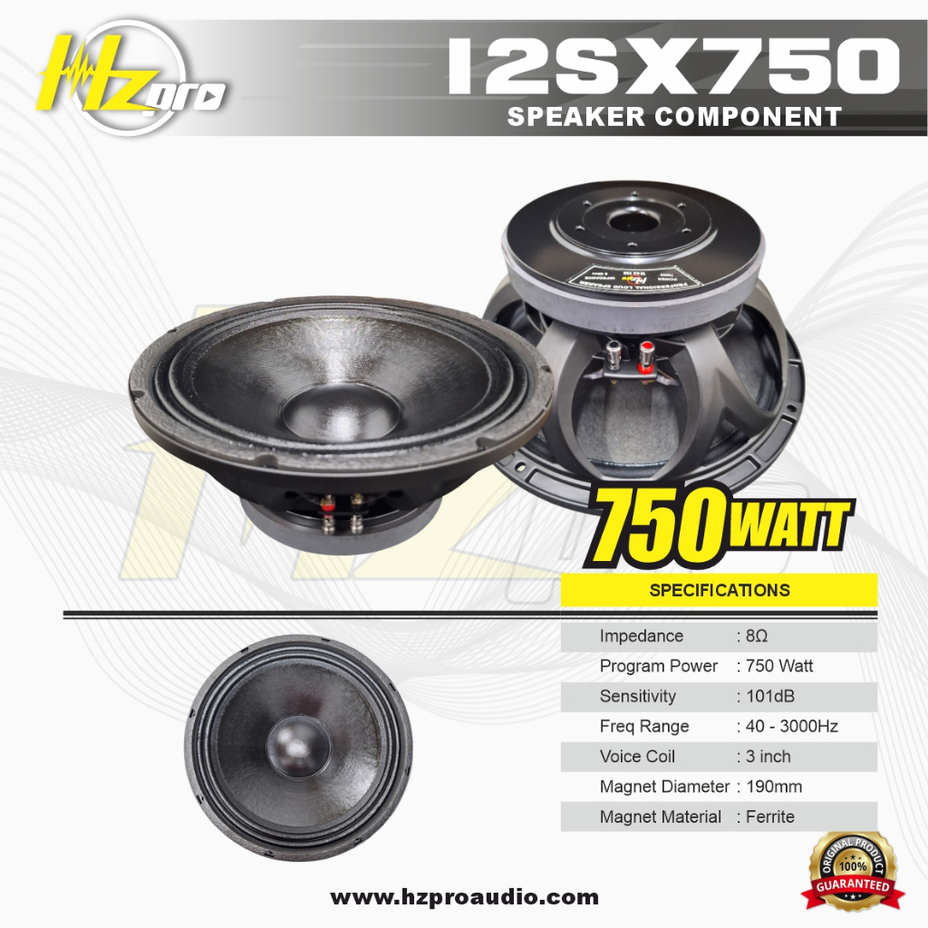 SPEAKER KOMPONEN 12 Inch HZ PRO 12SX750 ORIGINAL