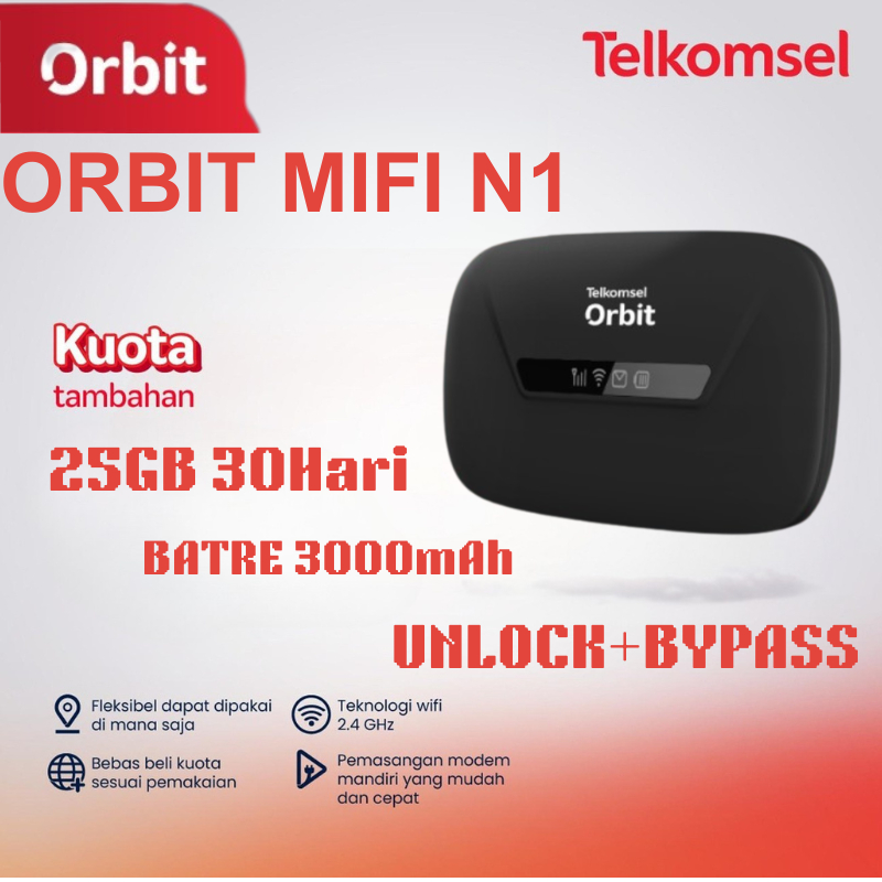 Store707 Modem Semua Kartu Huawei Mifi Telkomsel Orbit Star H2 N1 N2 N3 4G LTE E5586 1500mah Free 25