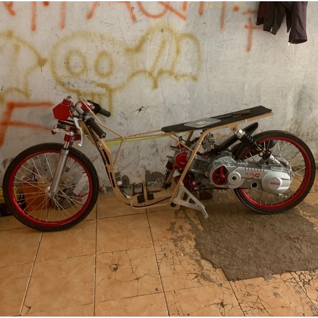 rangka roll dragbike mio 500m tinggal naik mesin