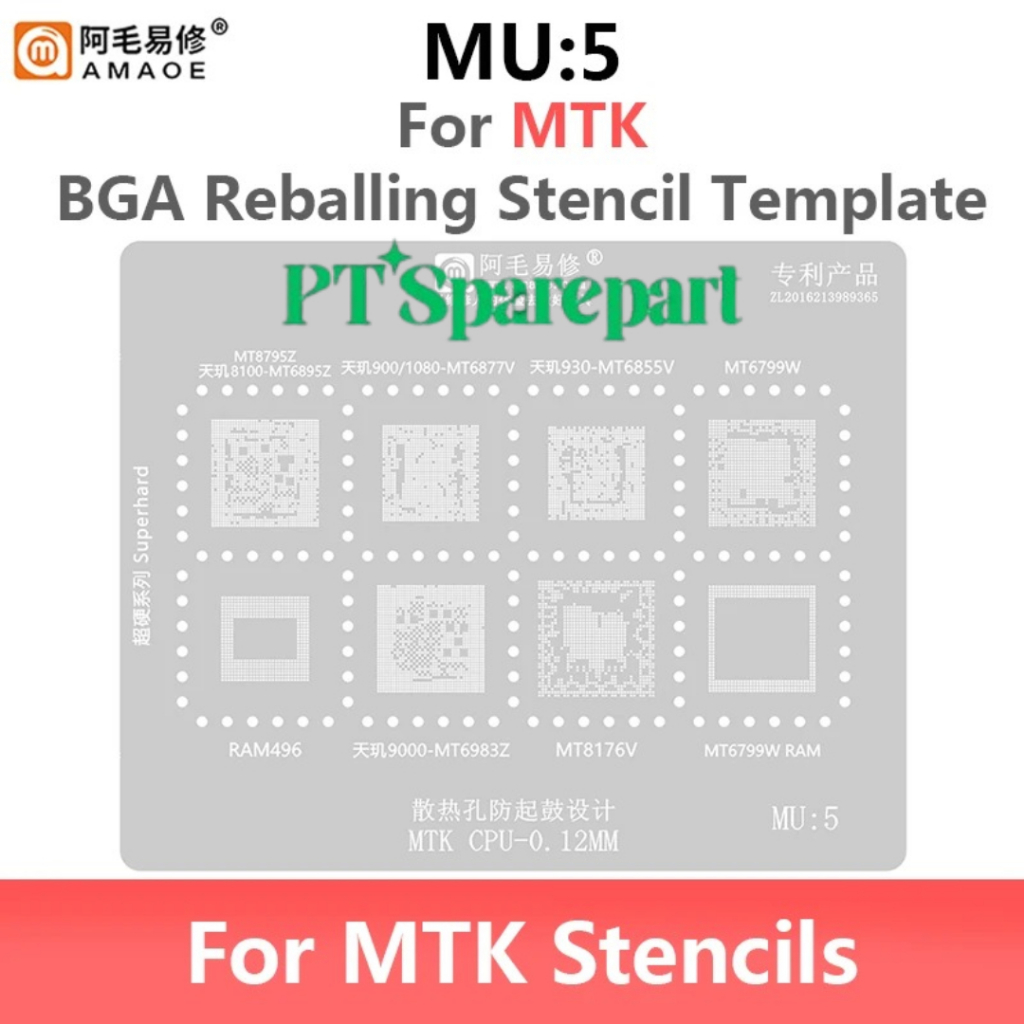 Cetakan IC Amaoe MEDIATEK Seri U-MTU2 U-MTU3 U-MTU4 MU:2 MU:3 MU:4 MU:5 MU:6
