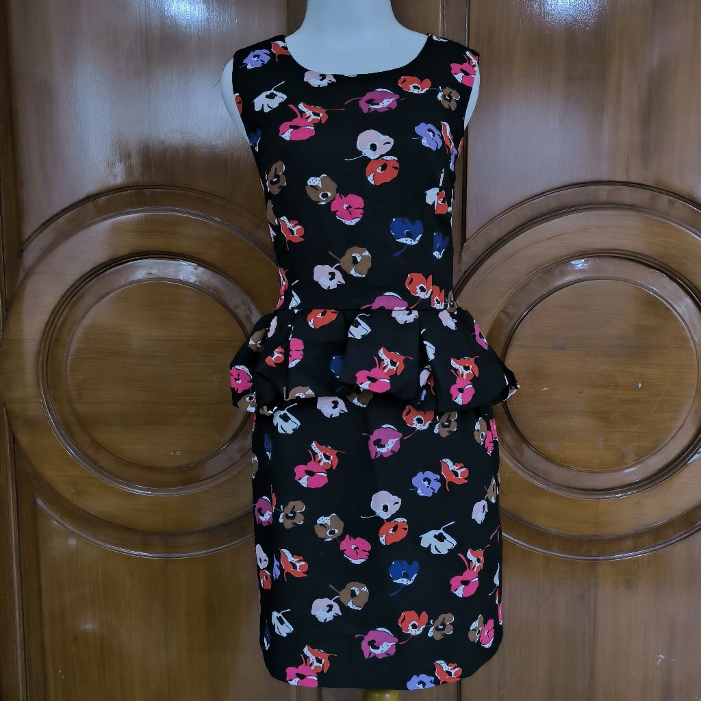 dress bunga peplum kate spade