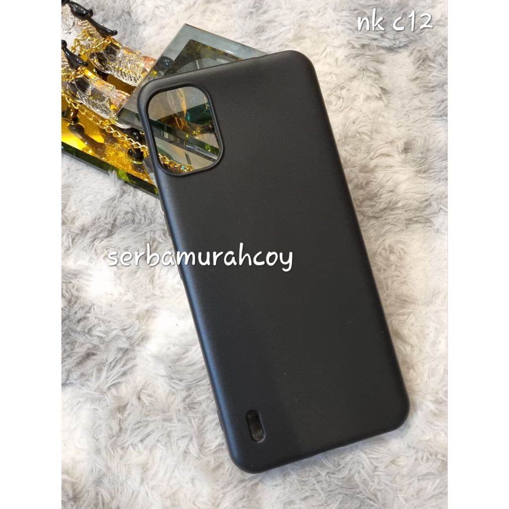 case nokia c21 plus c31 c12 black case soft case hitam