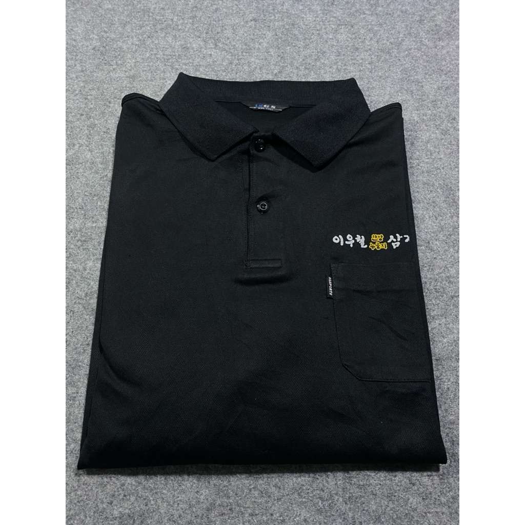 BAJU KAOS KERAH DRYFIT FGS HITAM SIZE XL