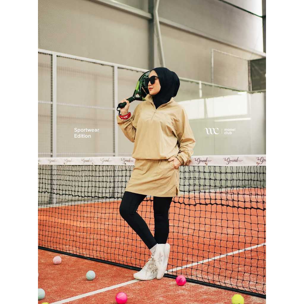 Monel Jaket Wanita Flexa Skrit Cappucino Size S jake padel jaket gym rok olahraga rok Gym