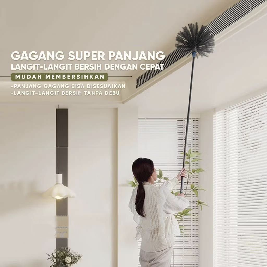 Z3 Sapu Atap Plafon Gagang Panjang Pembersih Debu Serangga Langit Langit Sikat Atap