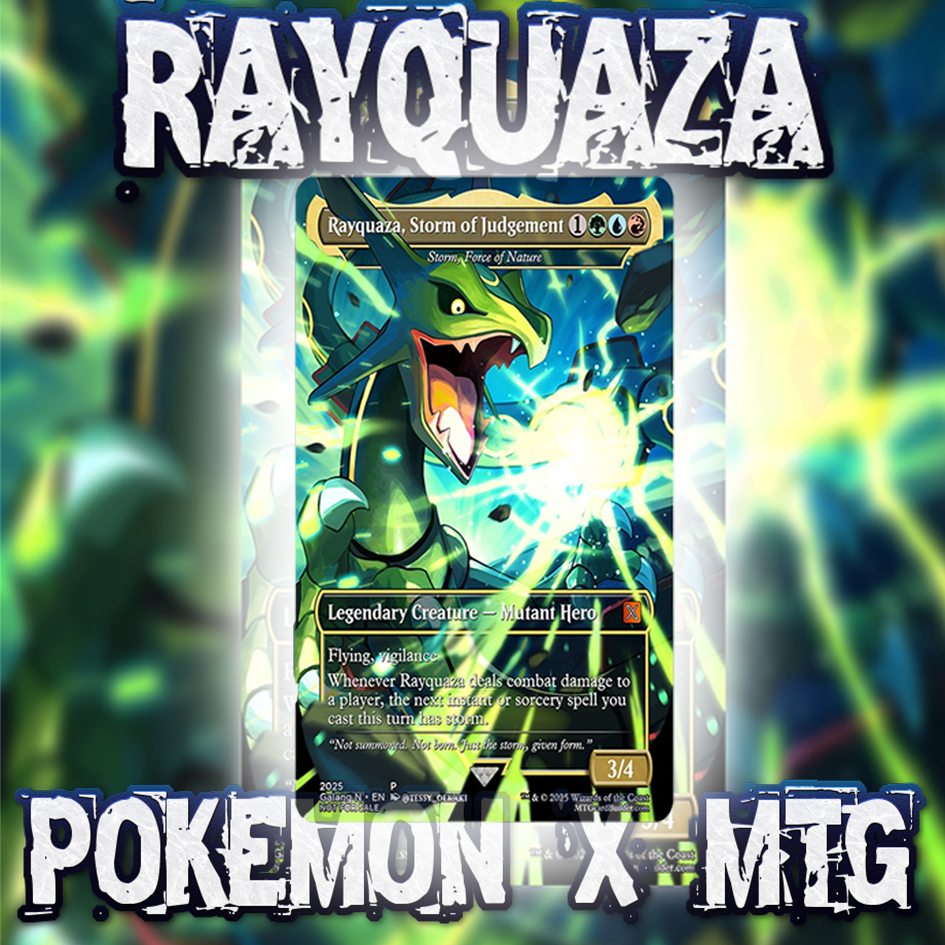 KARTU POKEMON TCG HOLOGRAM ENGLISH SPECIAL - MAGIC THE GATHERING STYLE (MTG) RAYQUAZA