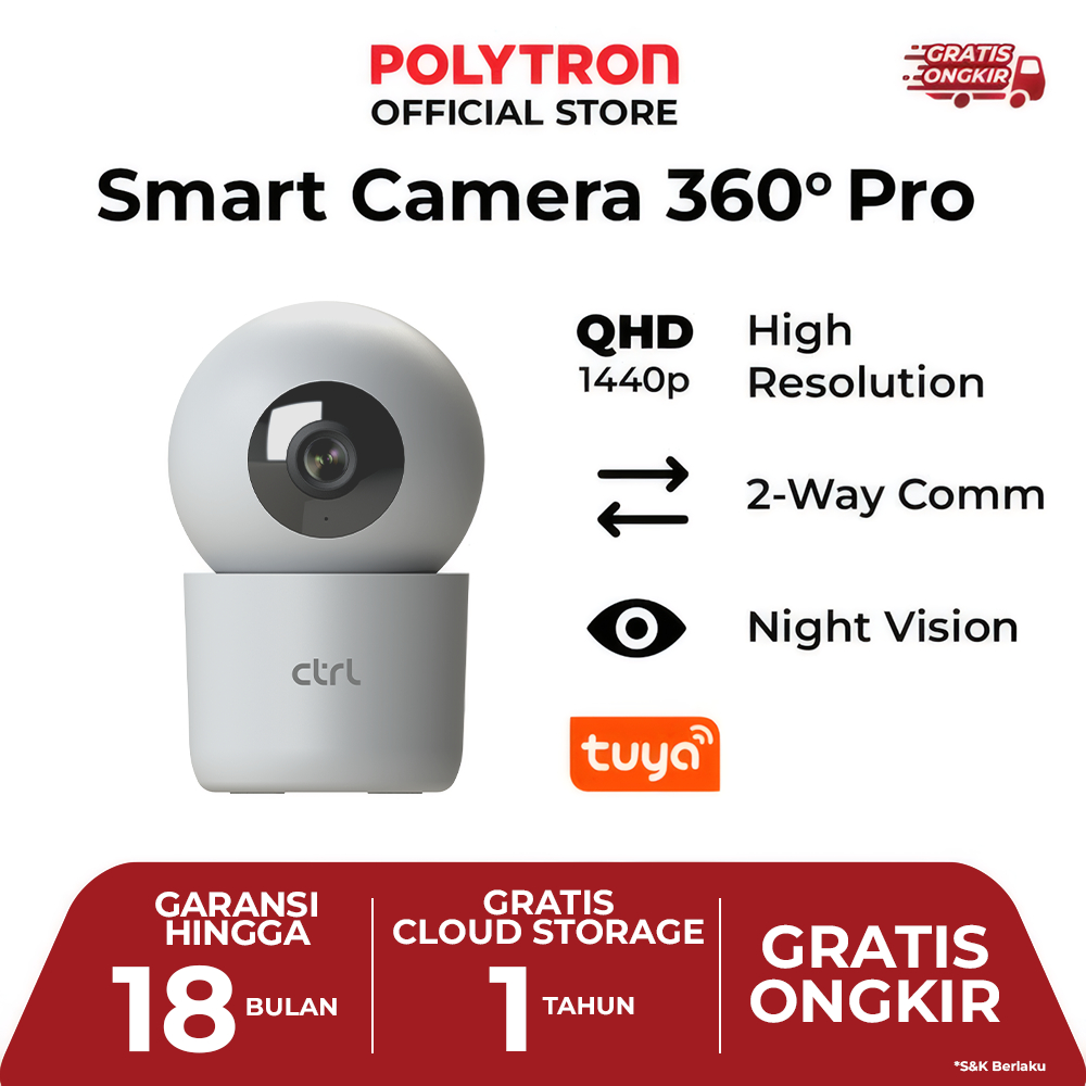 CTRL Smart IP Camera 4MP Indoor PTZ 360 CCTV WiFi Garansi 18 Bulan SC INZ41