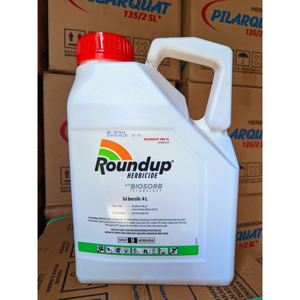 HERBISIDA ROUNDUP 486 SL (4 LITER) RACUN RUMPUT SISTEMIK