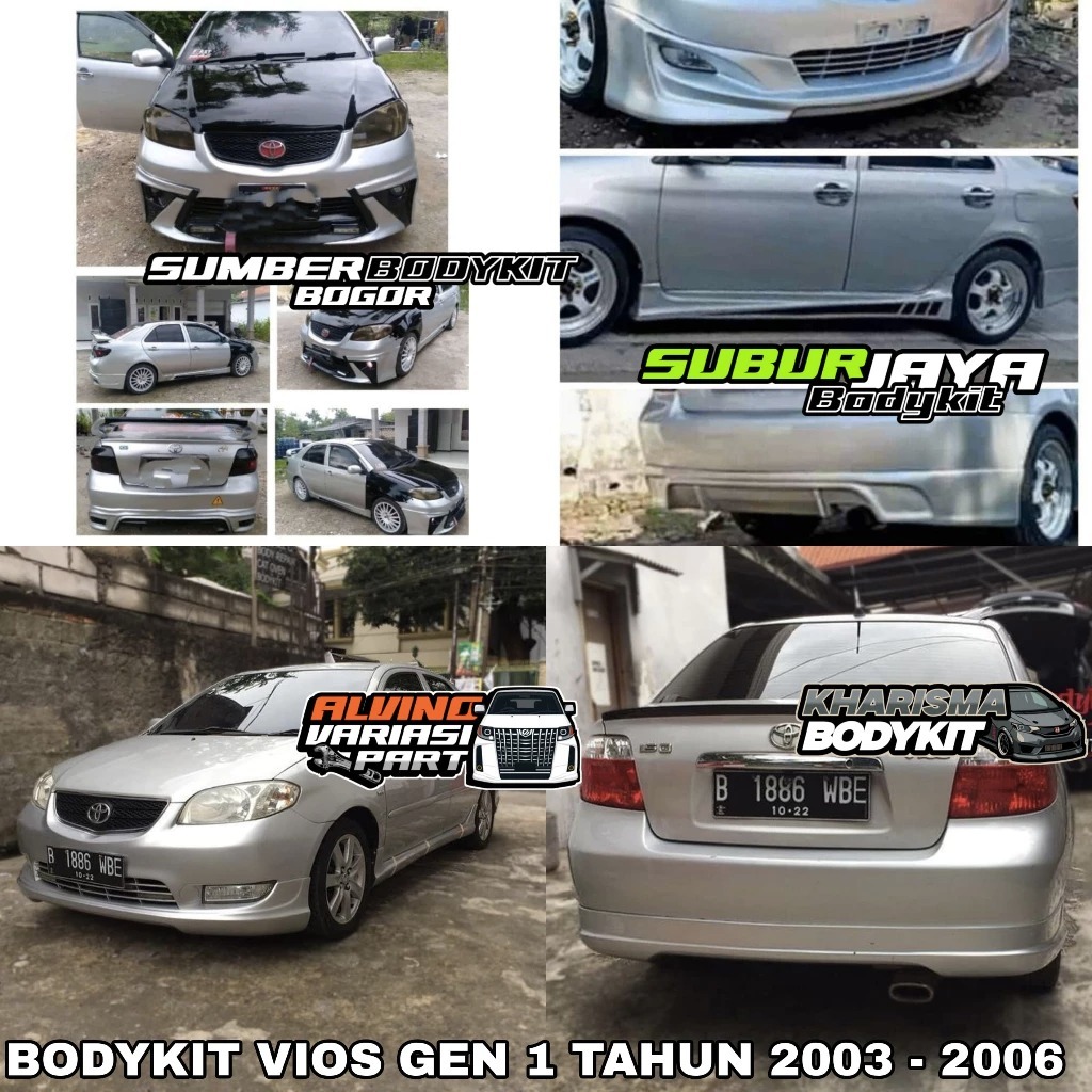 BODYKIT VIOS GEN 1 TAHUN 2003 - 2006 SEMUA MODEL BODYKIT TOYOTA VIOS GEN 1 MODEL TOMS YARIS HEYKERS