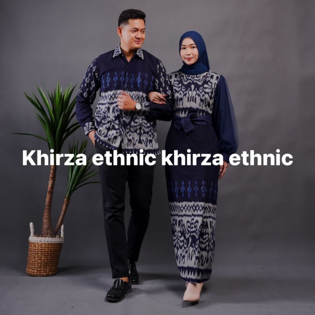 BAJU TENUN COUPLE PADMA NAVY NTT - DRESS TENUN - BAJU TENUN - COUPLE TENUN - COUPLE TENUN PREWEDDING
