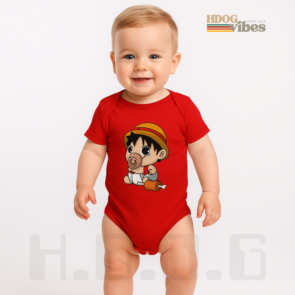 Jumper bayi one piece Luffy usia 0 - 12 bulan Baju bayi one piece uniseks