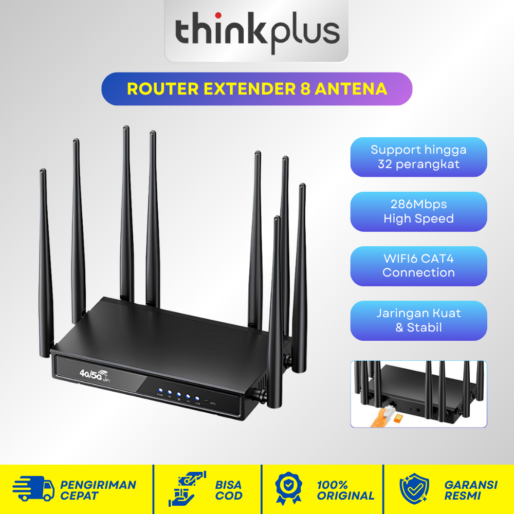 Thinkplus Router Extender Wifi 4G Support All Operator SIM Card WiFi Extender 8 Antena Port LAN High