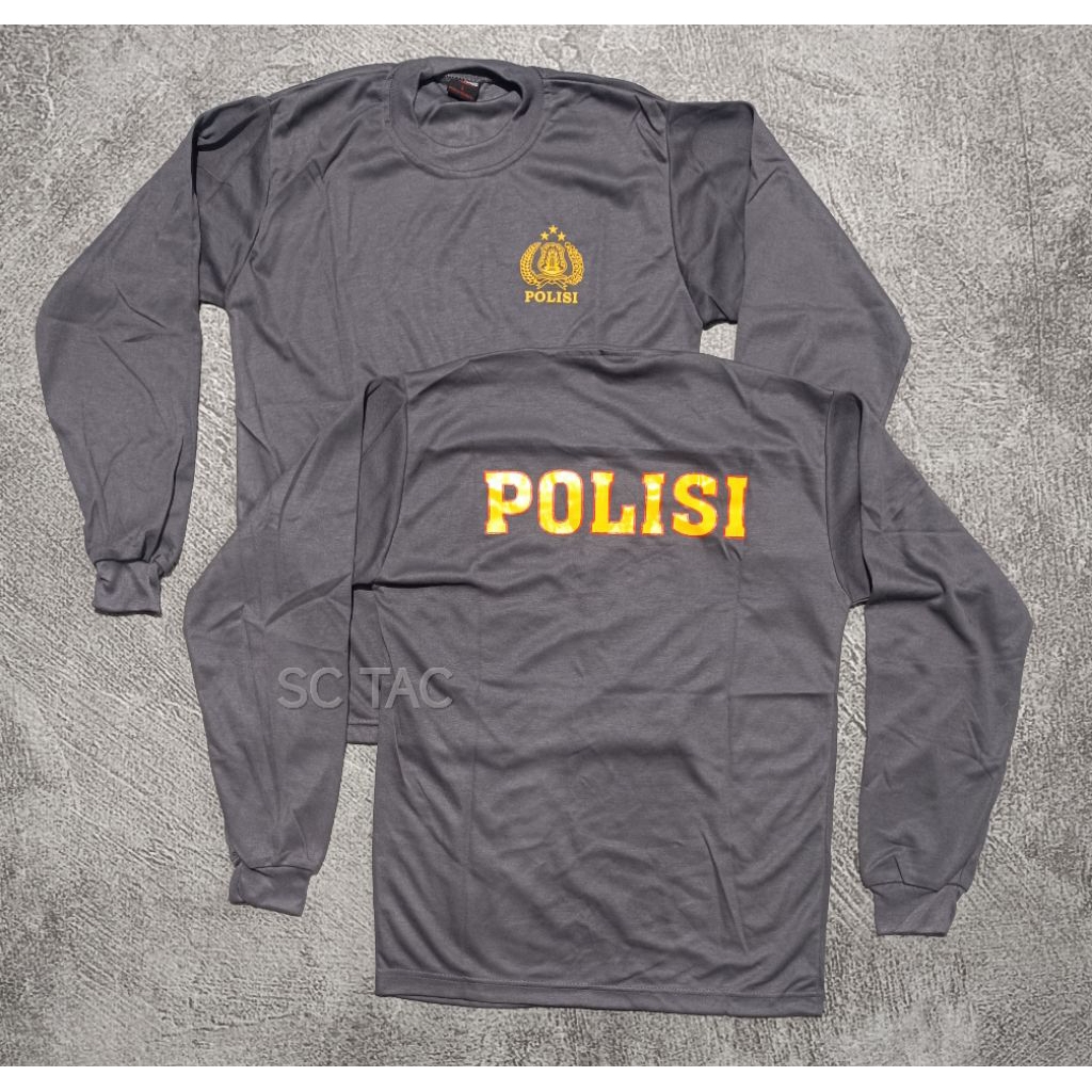 Kaos Panjang POLISI Coklat/Kaos Pendidikan POLRI