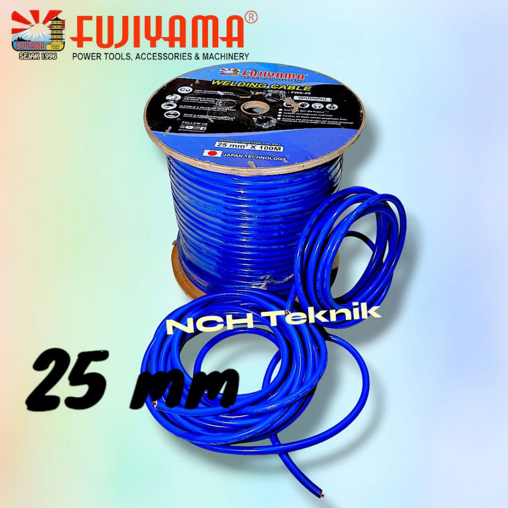 FUJIYAMA KABEL Las Welding Cable 25MM isi Tembaga Asli Orginal Fujiyama