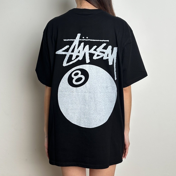 Kaos STUSSY 8 BALL POOL BLACK TSHIRT 100% ORIGINAL