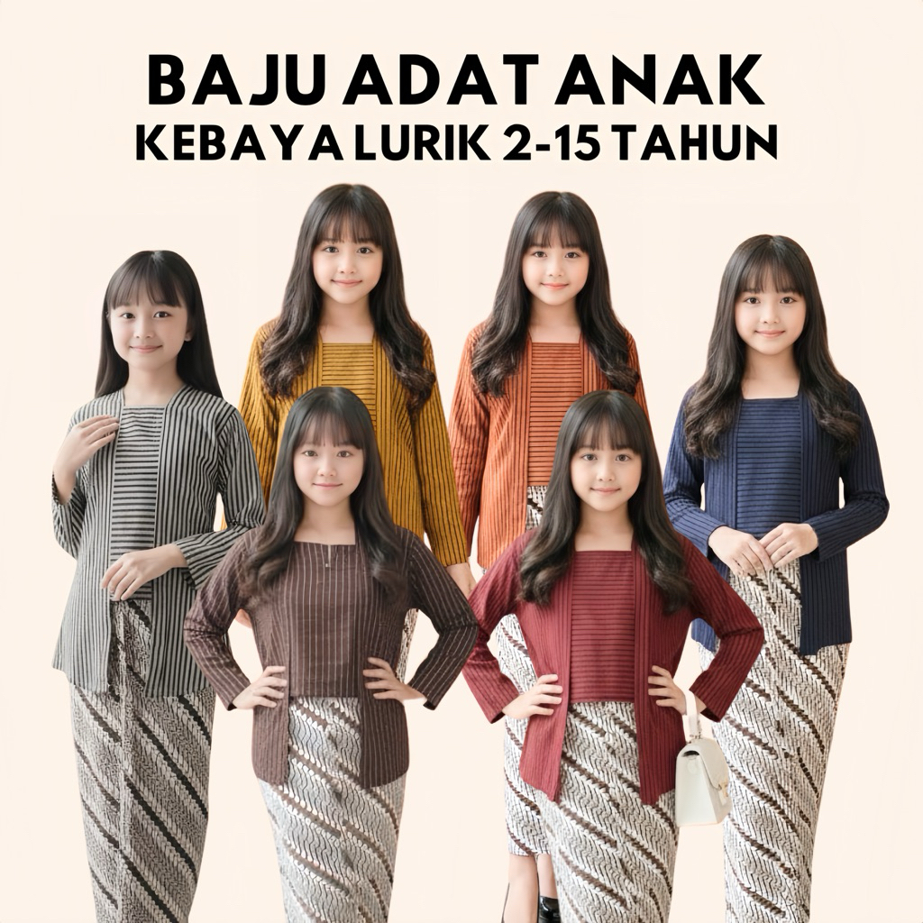 SETELAN KEBAYA ANAK PEREMPUAN KEBAYA ADAT JAWA  LURIK