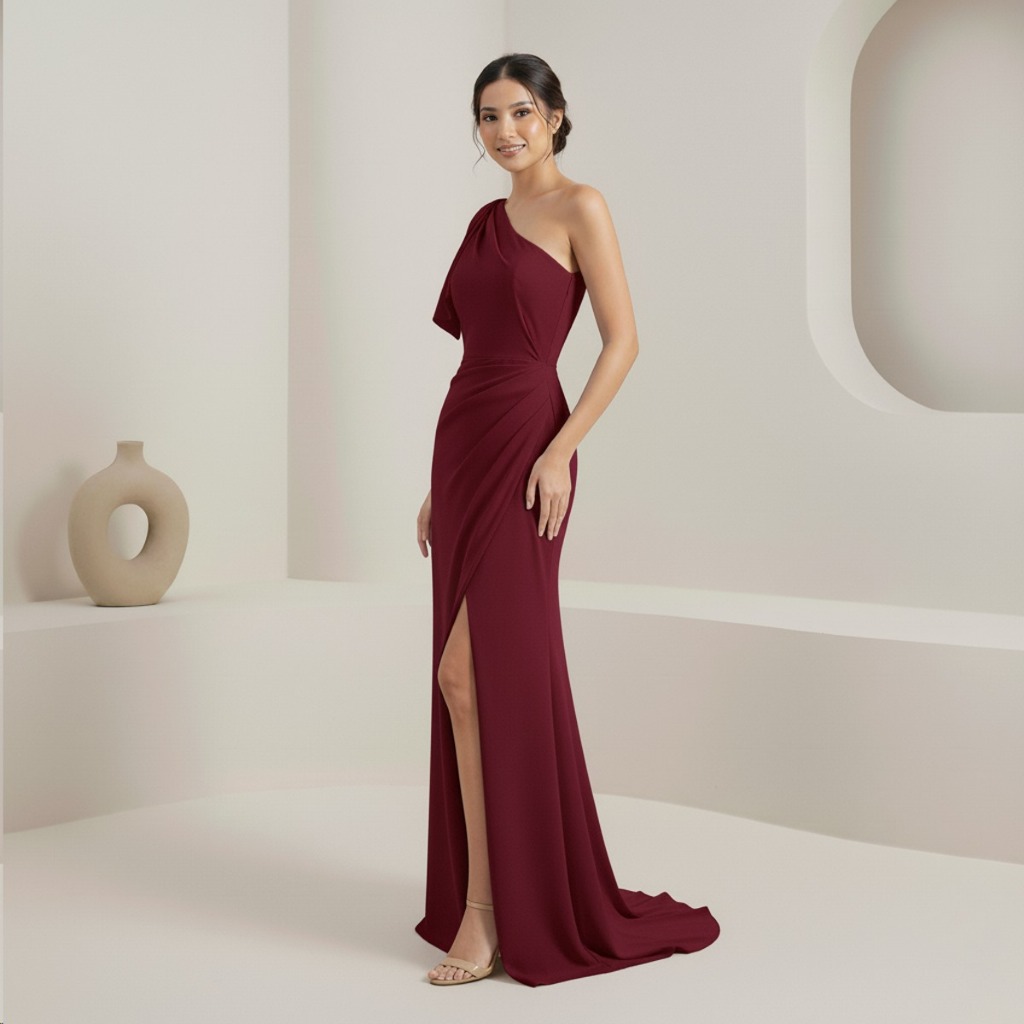 SB008 | Dress Natal Wanita Terbaru Dress Bridesmaid Maxi Satin Velvet Premium Dres Koreanstyle