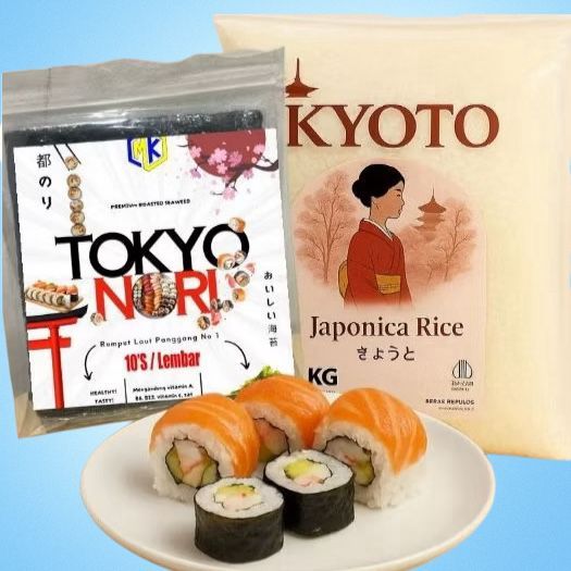 PAKET BUNDLING TOKYO NORI 10 S + BERAS KYOTO 1 KG / BERAS JEPANG SEPERTI KOSHIHIKARI, KOKOKU, KOKUHO