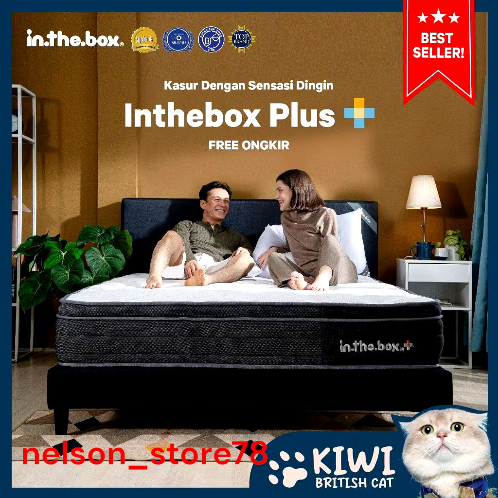 Kasur  INTHEBOX PLUS+ UK. 180X200X36cm Kasur Spring Bed Gratis Kasur BED TO GO +2 Bantal + Ongkir