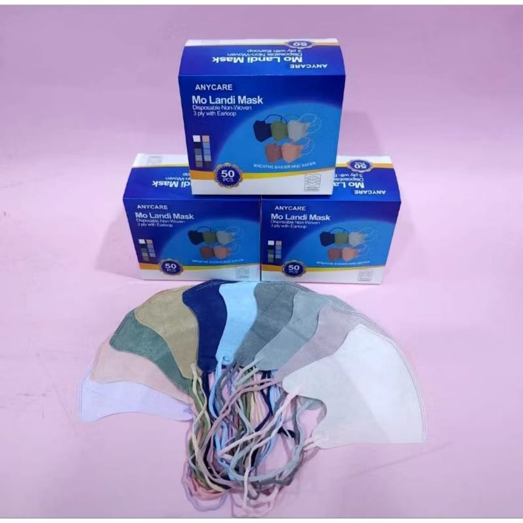 Masker Duckbill Duckbill Dakbil Hijab Headloop Molandi Mix Warna Warni Isi 50 Pcs