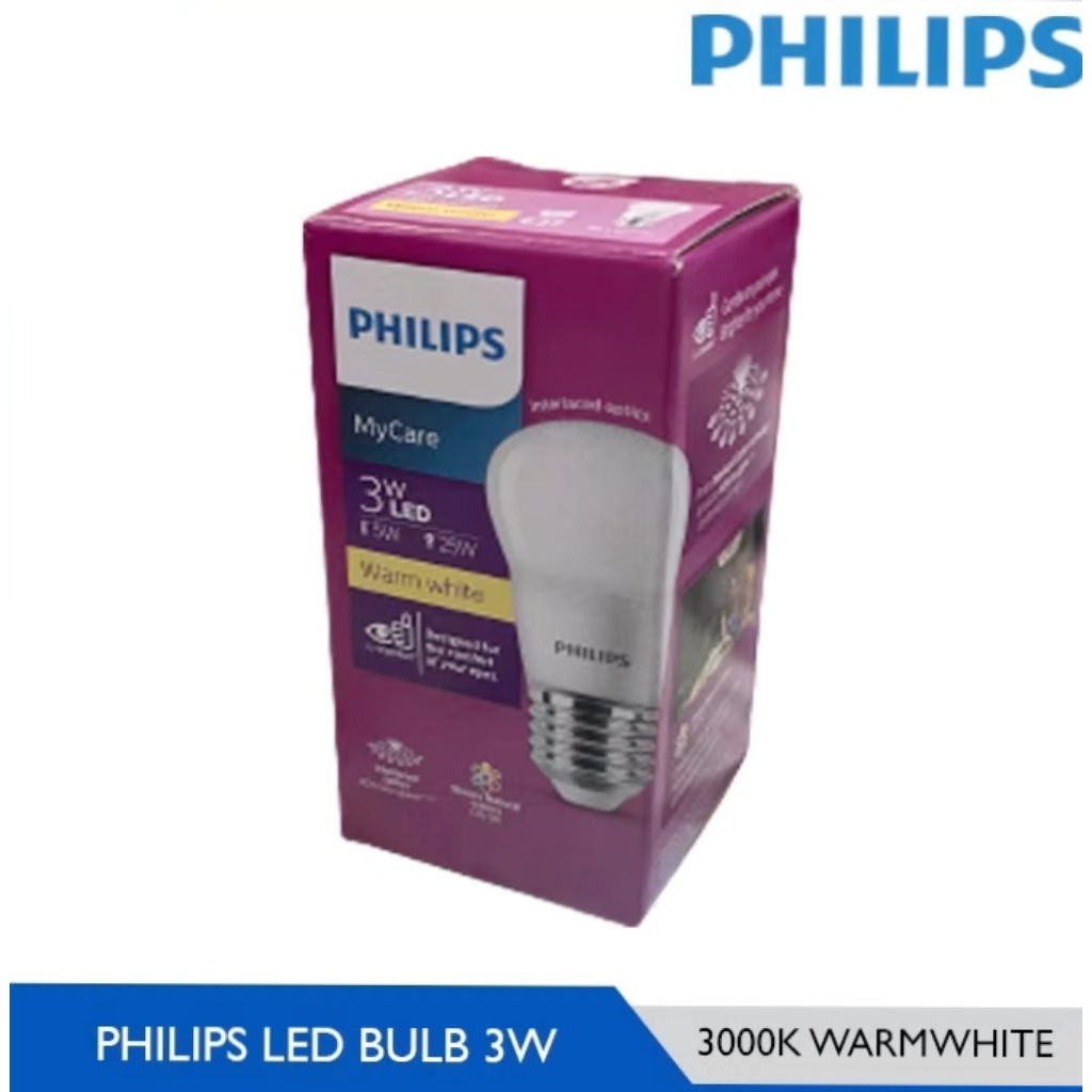 Lampu Philips LED MyCare 3 Watt Warm White / Bohlam LED Philips 3Watt Warm White Bergaransi