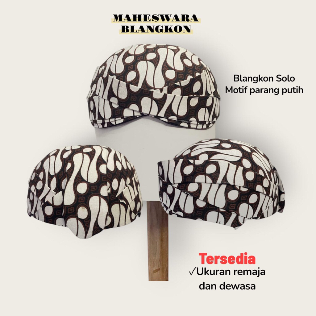 BLANGKON SOLO MOTIF BATIK PUTIH
