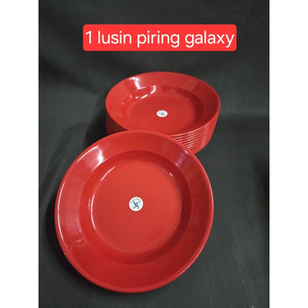1 lusin piring plastik galaxy tebal