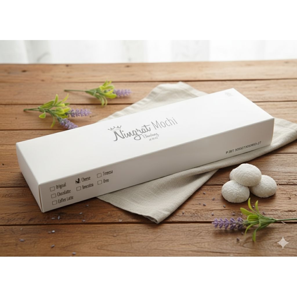 mochi 1 dus kue Mochi ningrat enak oleh oleh bandung mochi ningrat kemasan baru