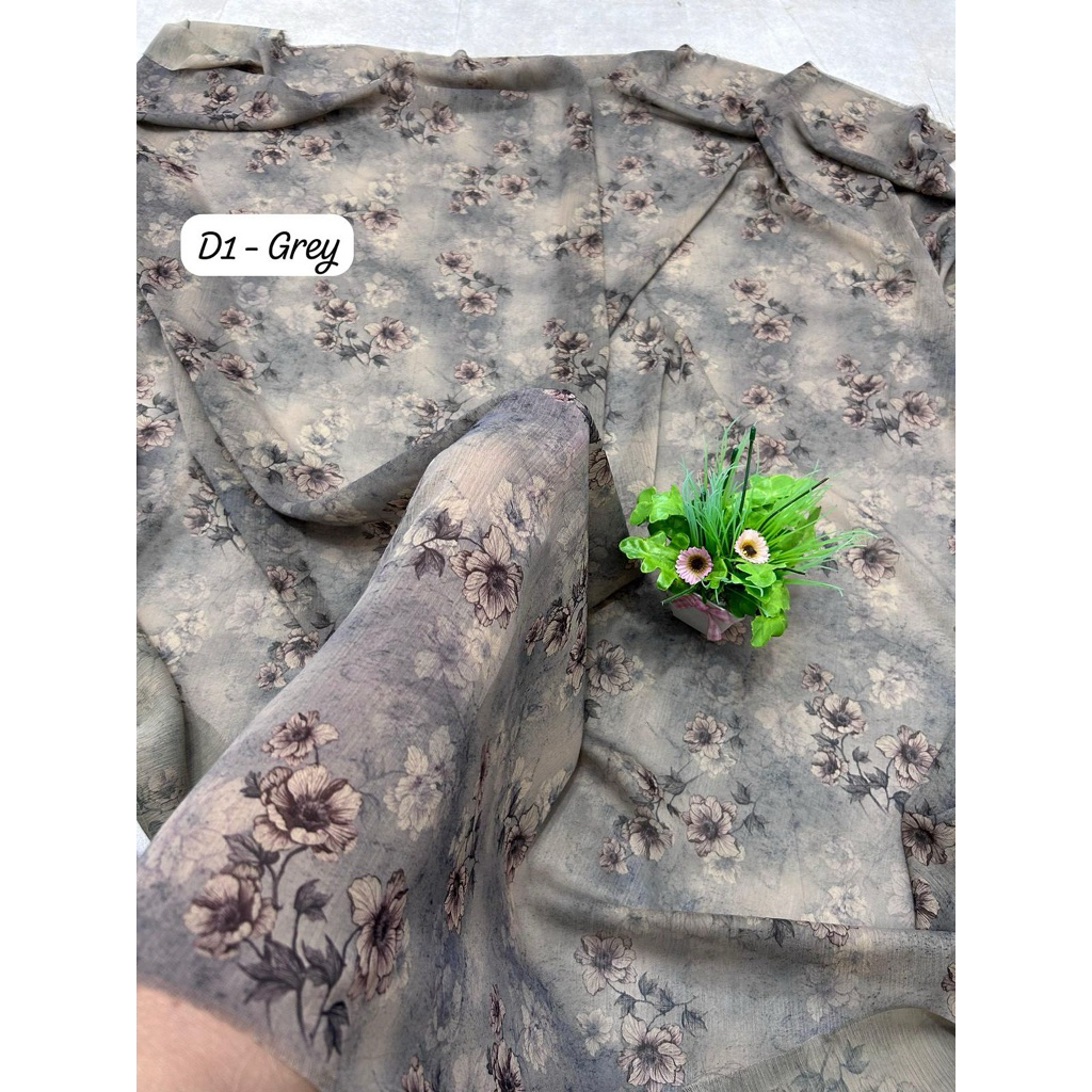 HK Kain kebaya sifon motif bunga