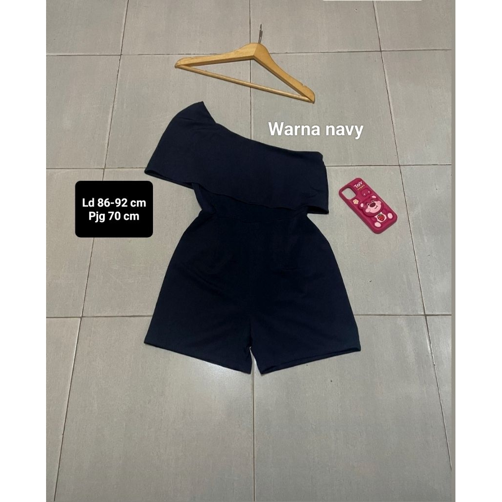 Jumpsuit one shoulder navy