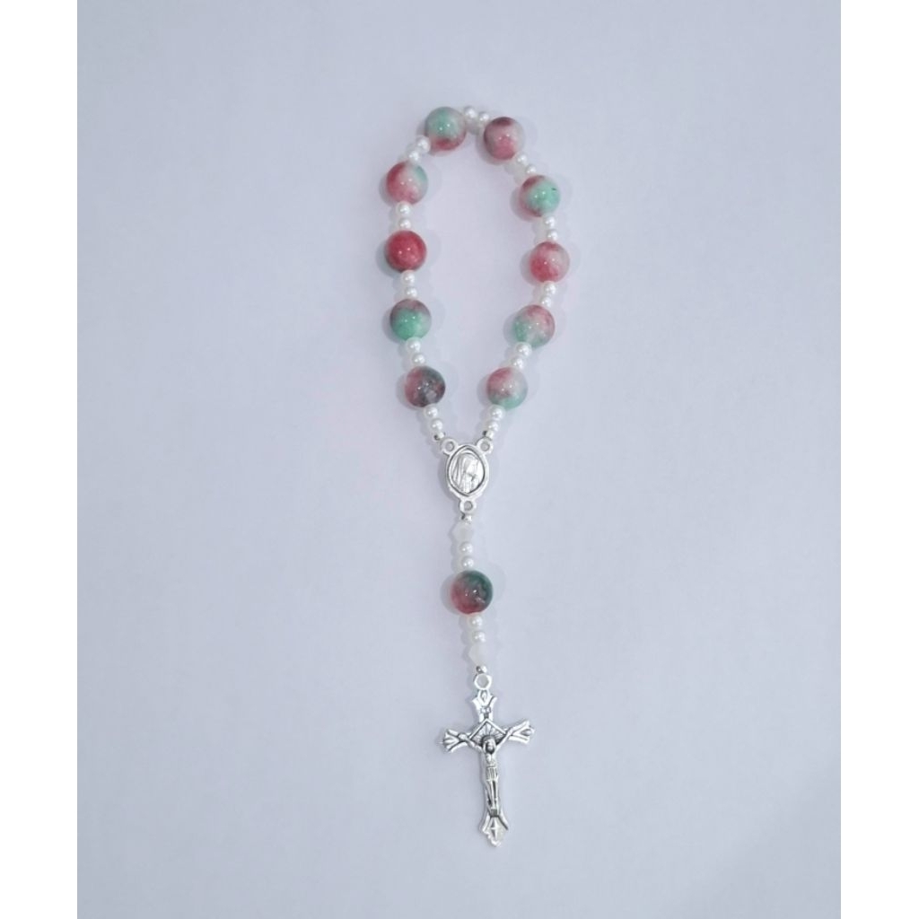 Gantungan Rosario/Gantungan Mobil/Rosario Mini Handmade Batu Giok Taiwan