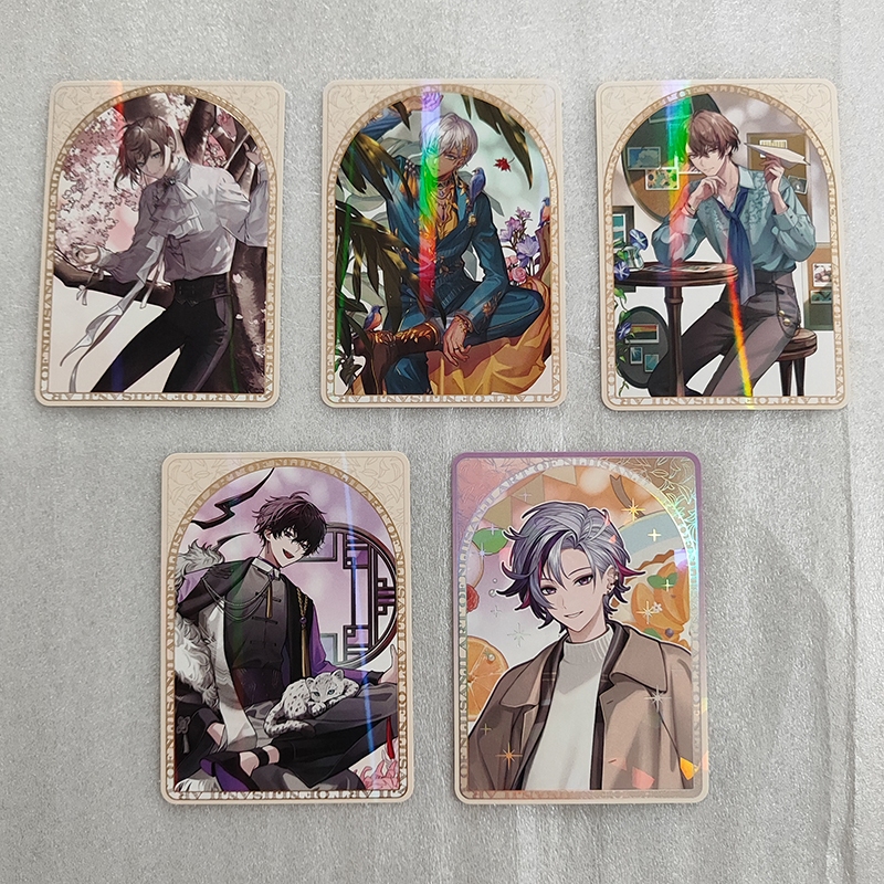 card art of nijisanji kanae / ibrahim / kagami hayato / saiki ittetsu / fuwa minato