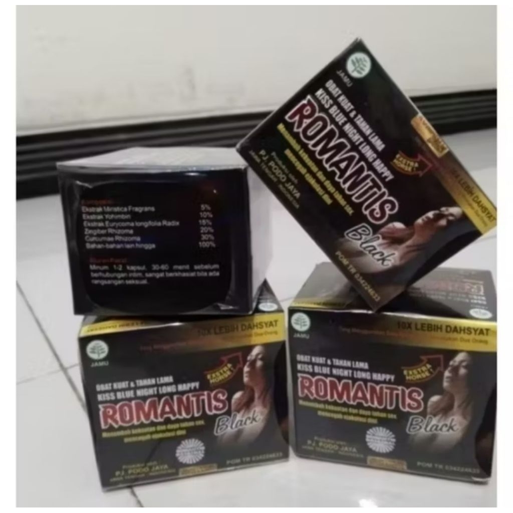 ROMANTIS BLACK ORIGINAL 100% [SATU KOTAK ISI 10 SACHET 2 KAPSUL]