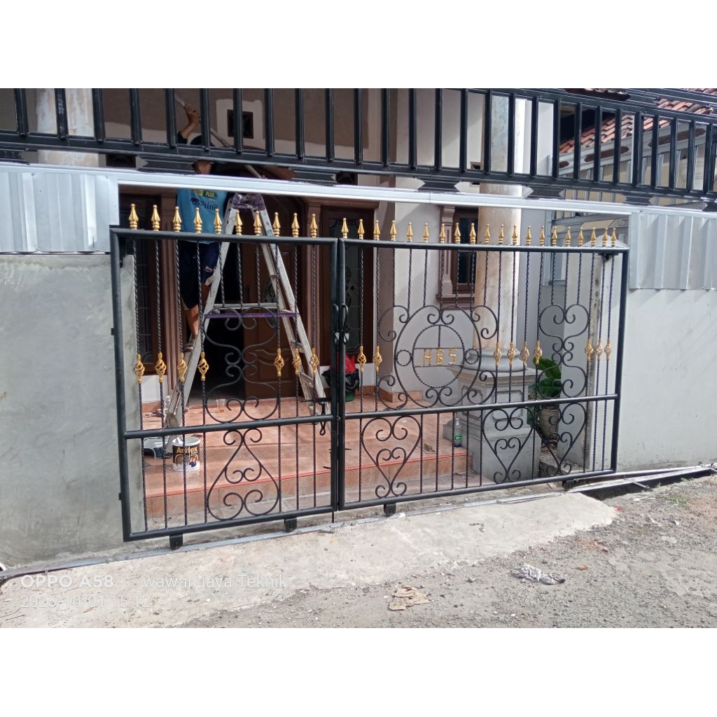 gerbang minimalis fulll besi ulir,,bingkai pipa