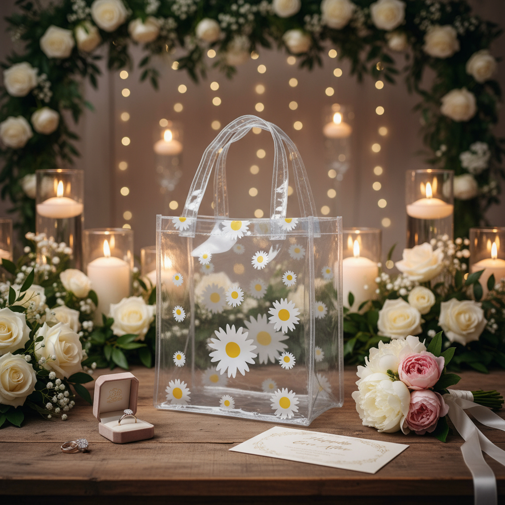 Tas Mika Transparan Motif Bunga Ready Stok - Siap Kirim