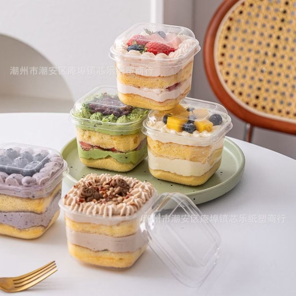 10PCS Dessert Box Korean Dessert Cup Box Dessert Tiramisu Salad Cup