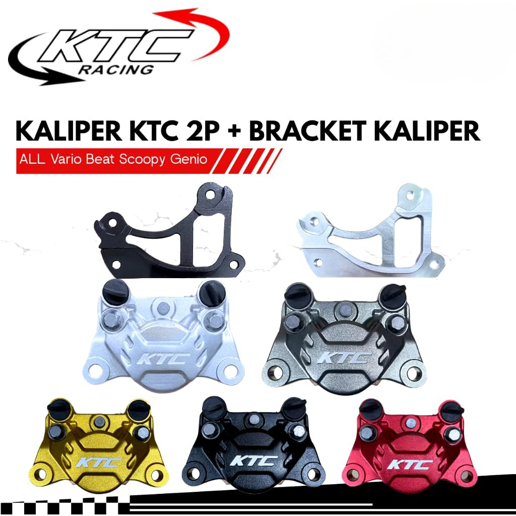 Kaliper KTC 2P + Bracket Depan Disk 260mm Kaliper Vario 125 150 160 Beat Fi Old Scoopy Genio