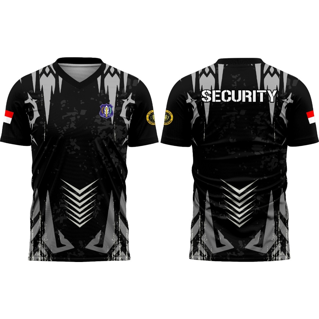 FIGT-JERSEY SATPAM TERBARU//KAOS SECURITY 2025//FULLPRINTING//JERSEY MURAH//BISA CUSTOM NAMA
