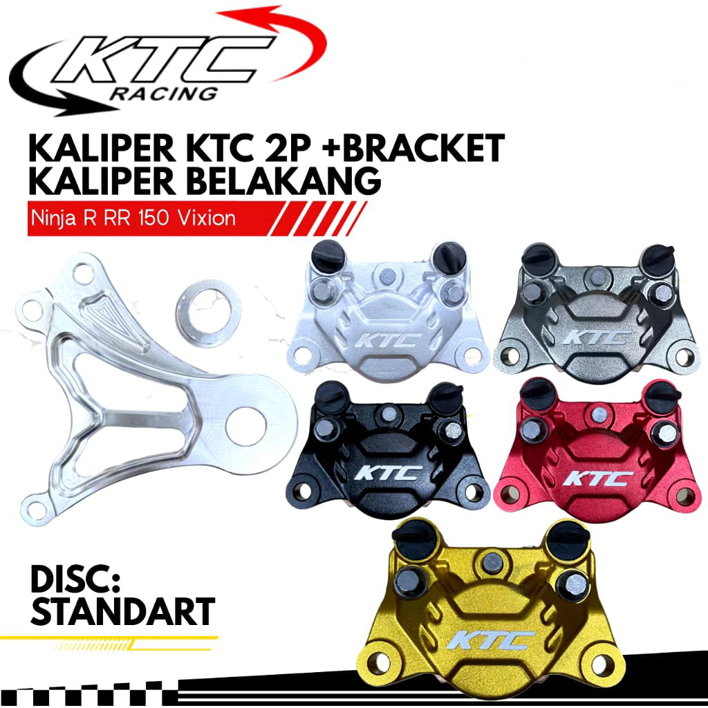 Kaliper Ktc 2 Piston 2P + Bracket Kaliper Belakang Ninja R RR 150 Vixion Original KTC Racing
