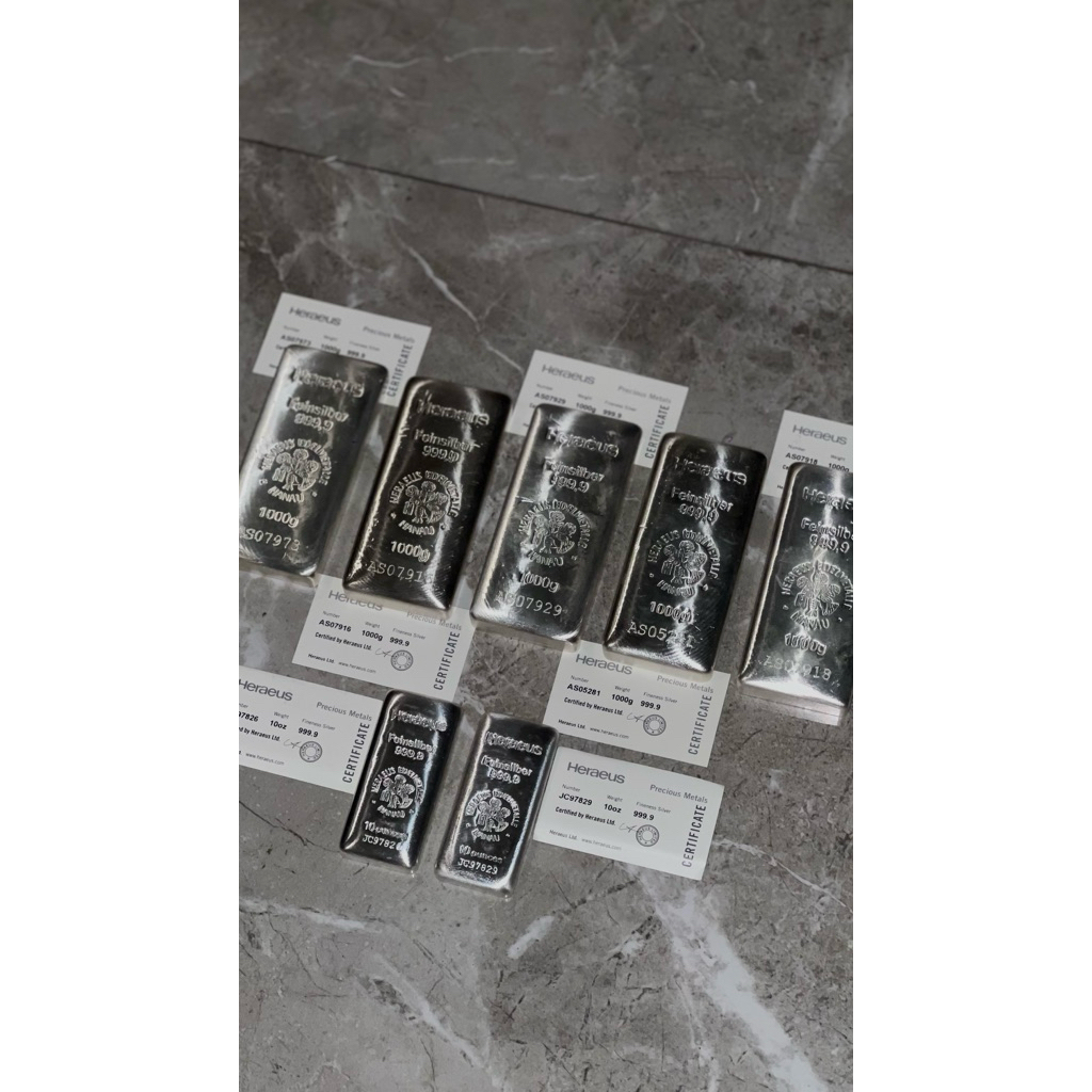 HERAEUS FINE SILVER Murni 1000gr / 1KG kadar 999.9