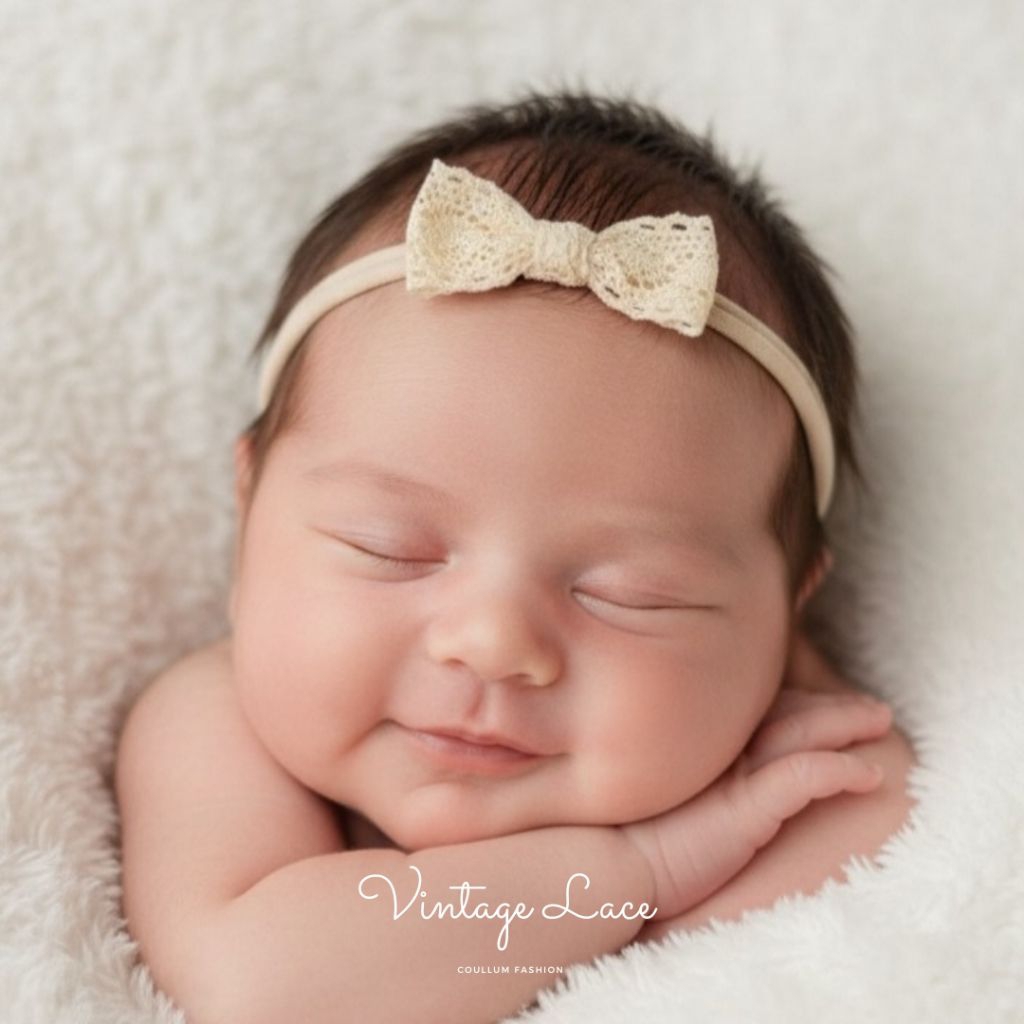 bandana bayi vintage ribbon/bando nilon usa