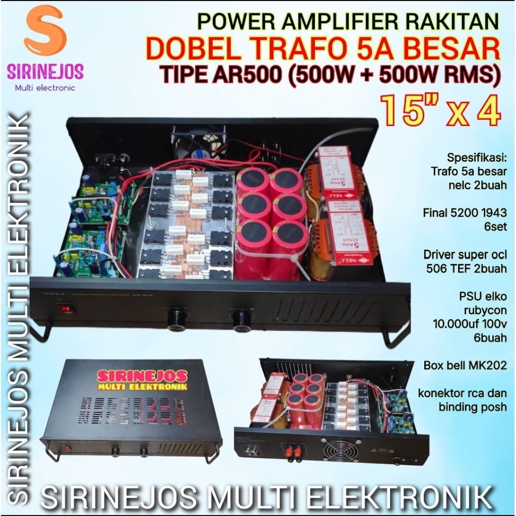 POWER AMPLI RAKITAN TRAFO 5A BESAR DOBEL TRAFO CT43