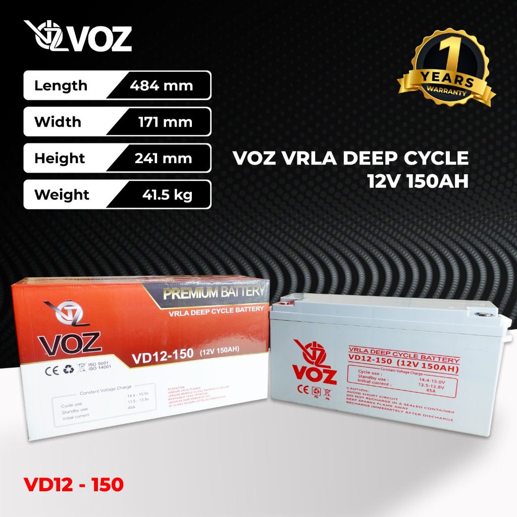 Voz Baterai VRLA Deep Cycle 12V 150Ah - Aki Kering VRLA Deep Cycle 12V 150Ah - Voz Baterai
