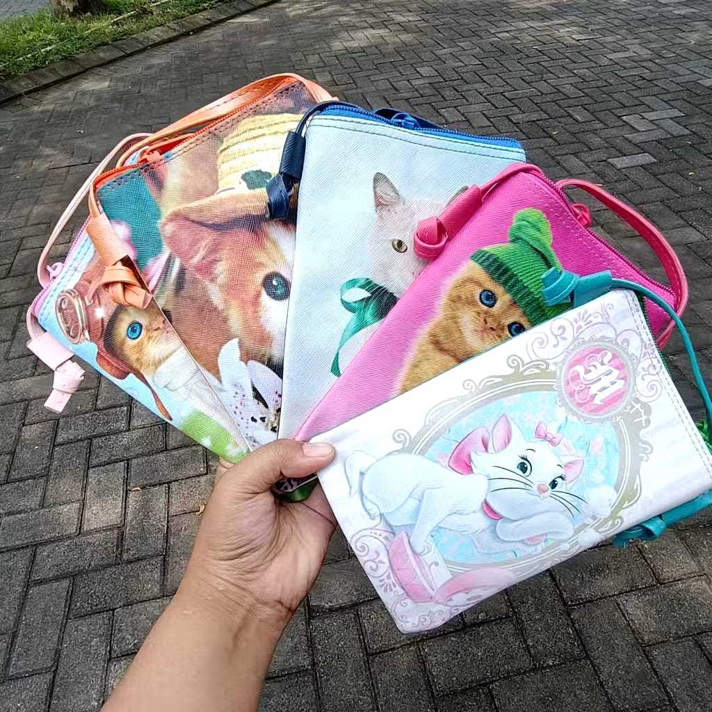 " VERSI KUCING " DIGITAL PRINTING TAS SLEMPANG FASHION SLING PHONE HP