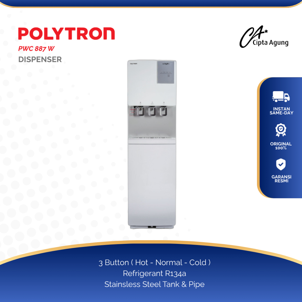 POLYTRON DISPENSER NEO HYDRA PWC 887W / GALON BAWAH PS-PWC887W / PWC887 WHITE KOMPRESSOR DISPENSER G