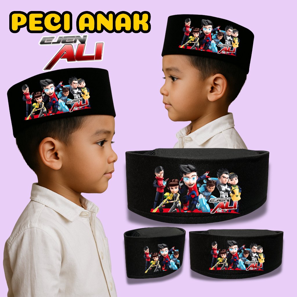 Kopyah Anak Ejen Ali - Peci Anak Ejen Ali - Songkok Ejen Ali