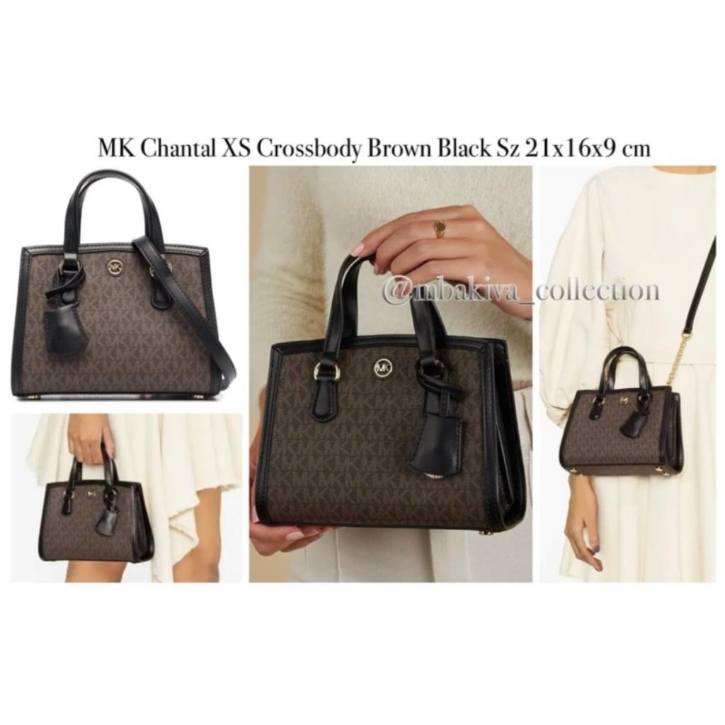 MK Chantal XS Crossbody Brown Black