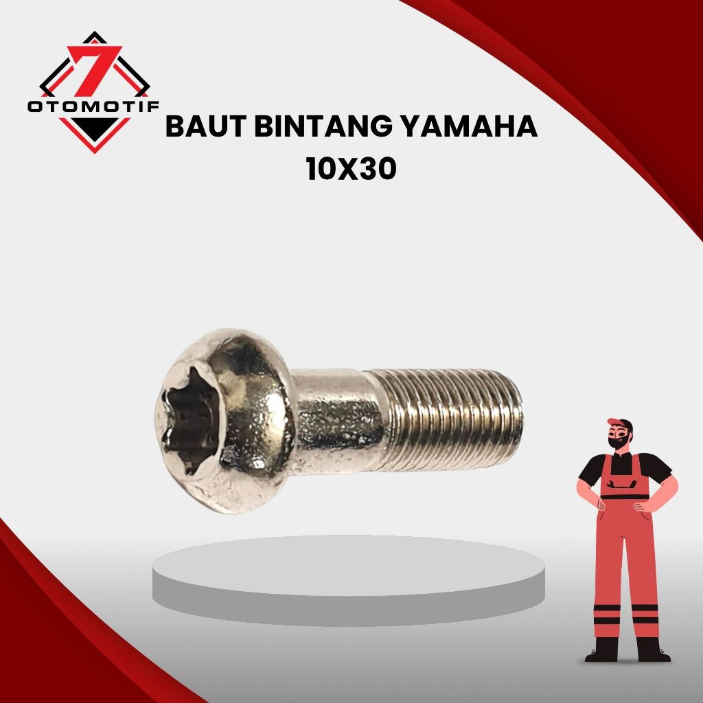 Baut Bintang Yamaha 10x30 10mm Baut 14 Nekel Kaliper Cakram M10x30